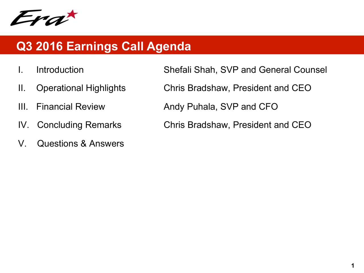 Era Group Inc. 2016 Q3 - Results - Earnings Call Slides (NYSE:VTOL ...