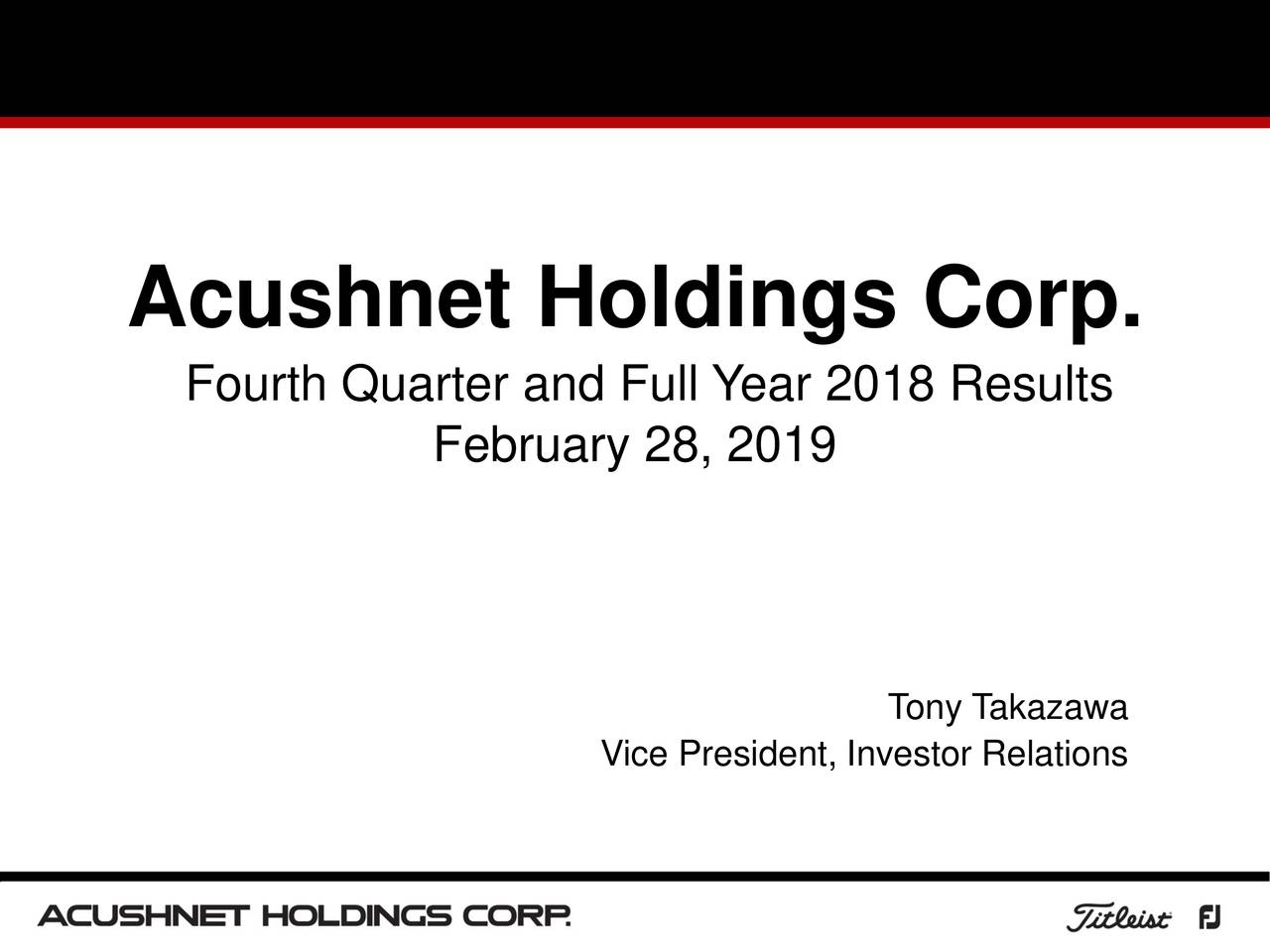 Holdings 2018 Q4 Results Earnings Call Slides (NYSEGOLF