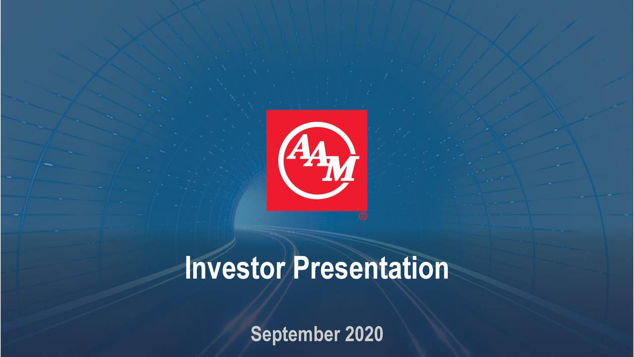 American Axle & Manufacturing Holdings (AXL) Investor Presentation Slideshow (NYSEAXL