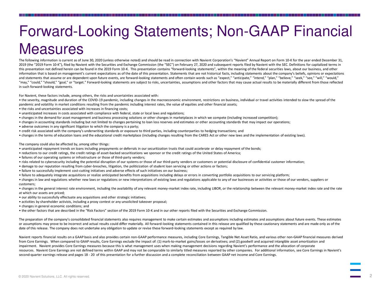 Forward-Looking Statements; Non-GAAP Financial