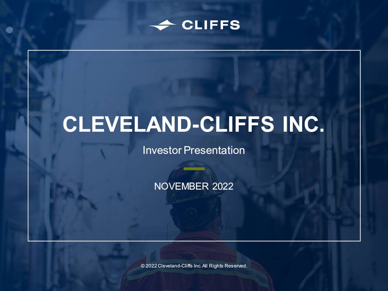 ClevelandCliffs Investor Presentation Slideshow (NYSECLF) Seeking
