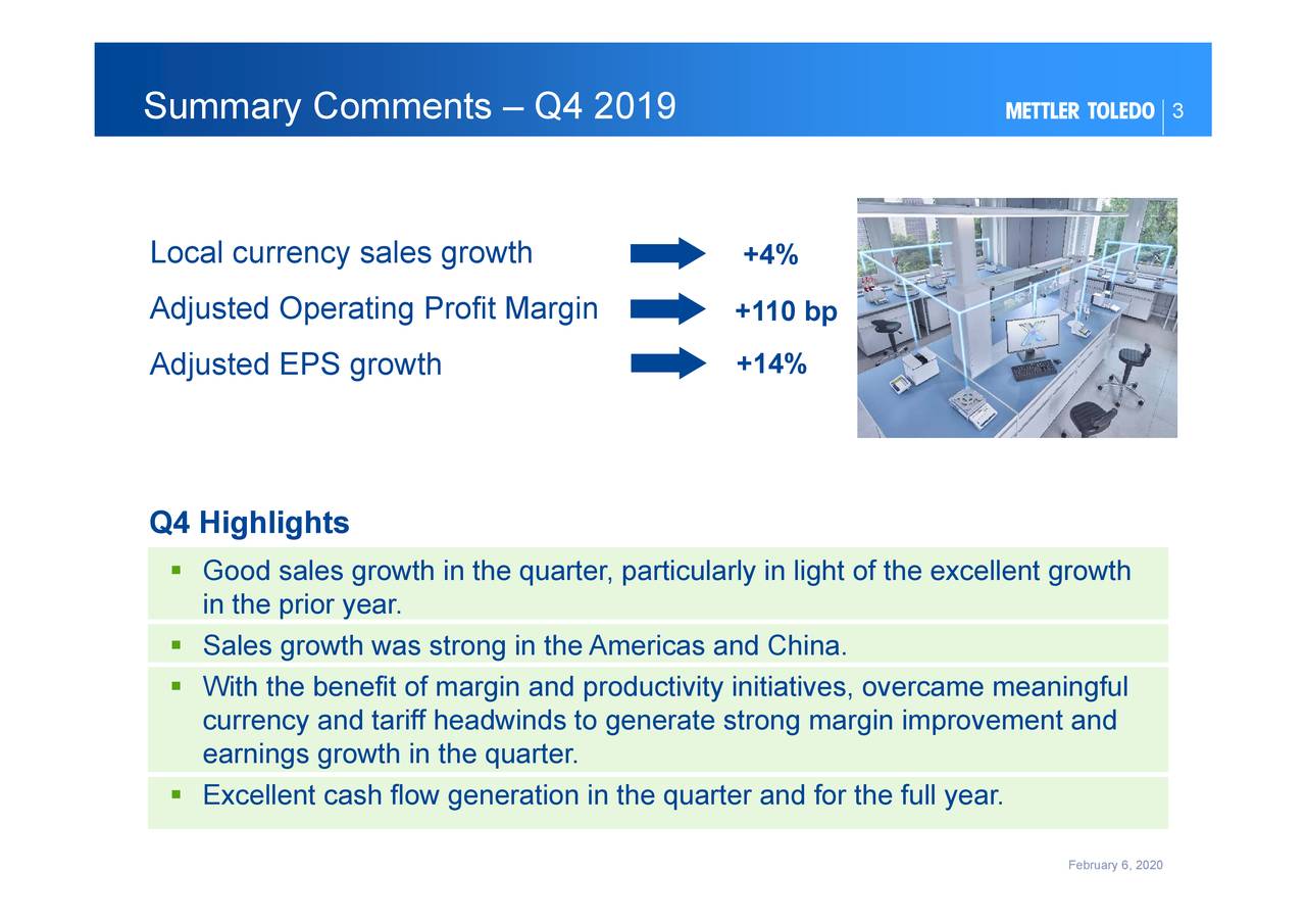MettlerToledo International Inc. 2019 Q4 Results Earnings Call
