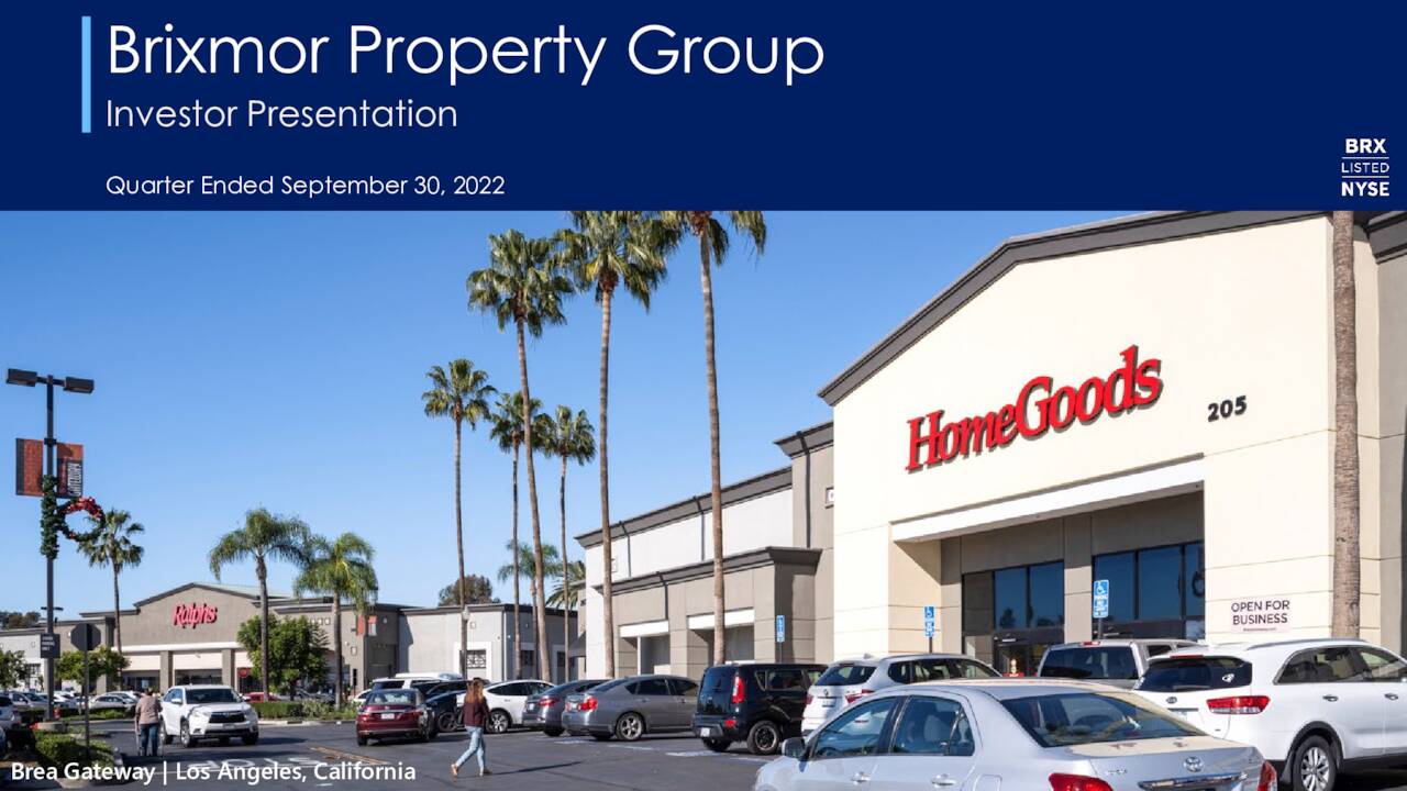 Brixmor Property Group Inc. 2022 Q3 Results Earnings Call