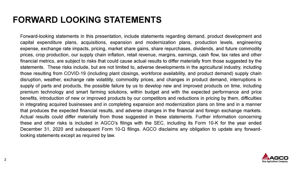 AGCO Corporation 2021 Q3 - Results - Earnings Call Presentation (NYSE ...