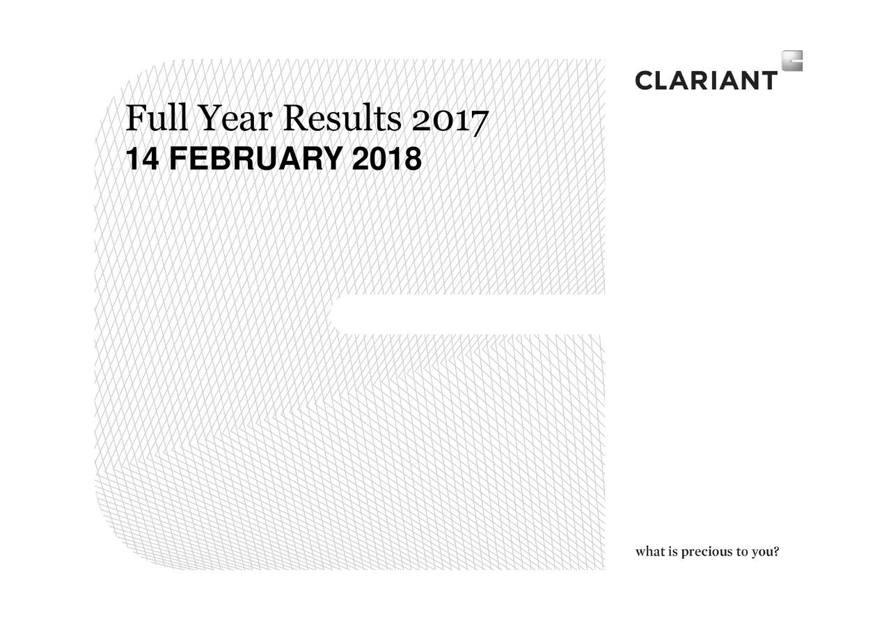Clariant AG 2017 Q4 Results Earnings Call Slides (OTCMKTSCLZNF