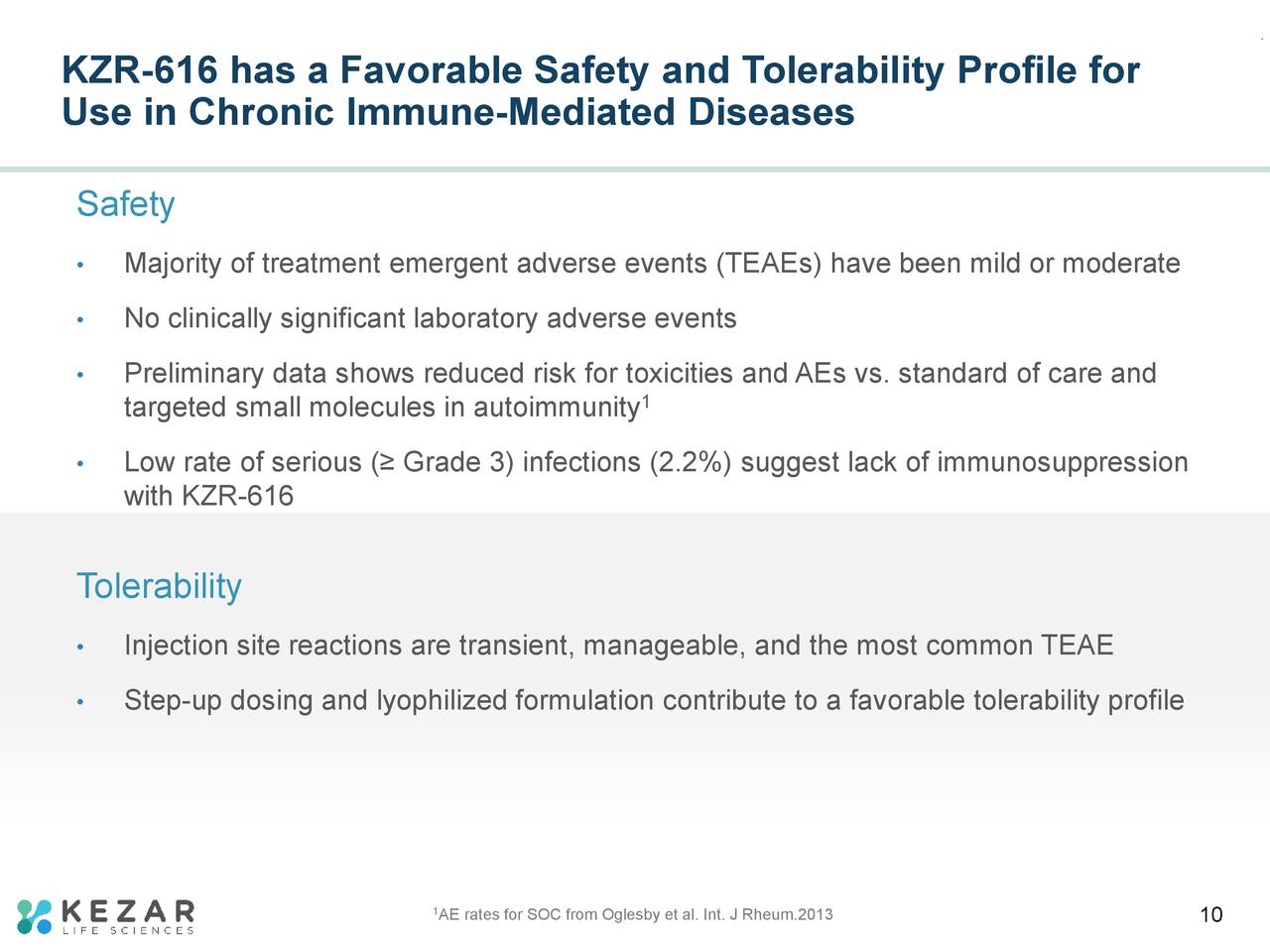 KZR-616 has a Favorable Safety and Tolerability Profile for