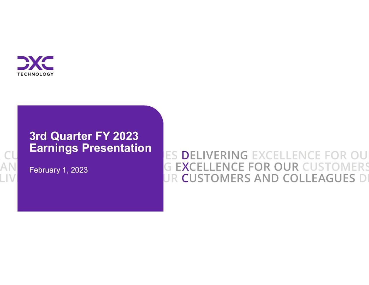 DXC Technology Company 2023 Q3 Results Earnings Call Presentation