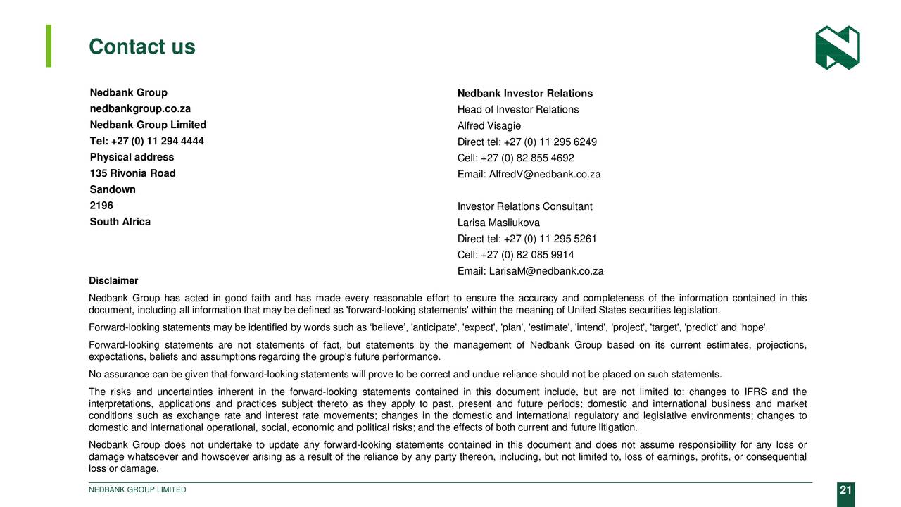 Morgan Stanley Investor Relations >> Nedbank Group (NDBKY) Presents At RMB Morgan Stanley Banks ... Morgan Stanley Investor Relations >> Nedbank Group (NDBKY) Presents At RMB Morgan Stanley Banks ...