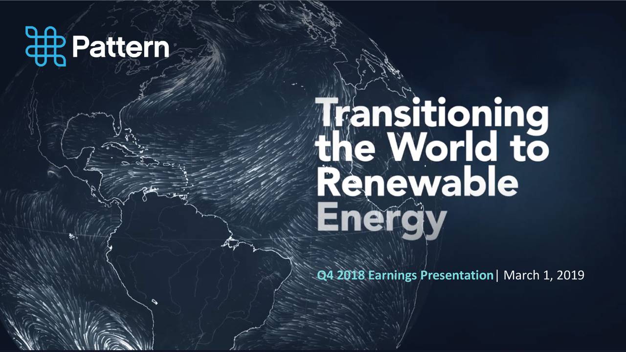 Pattern Energy Group Inc. 2018 Q4 Results Earnings Call Slides