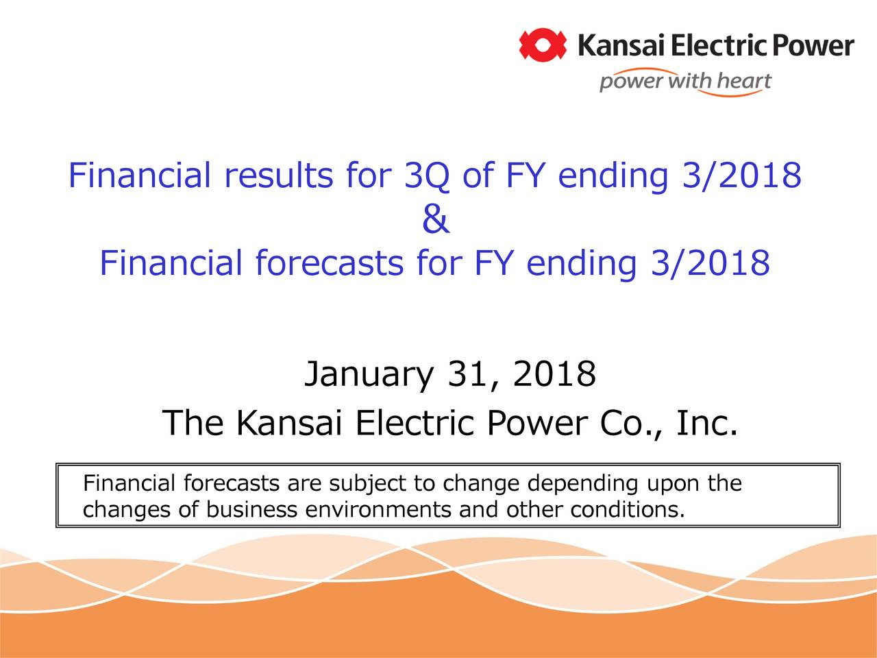 Kansai Electric Power Co., Inc. (The) ADR 2018 Q3 Results Earnings