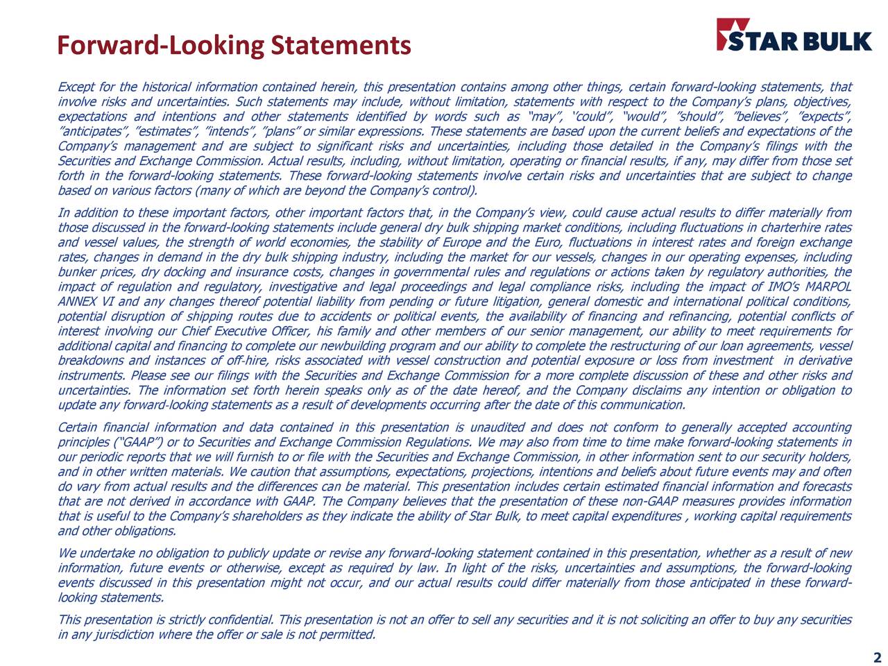 Star Bulk Carriers (SBLK) Investor Presentation Slideshow (NASDAQ