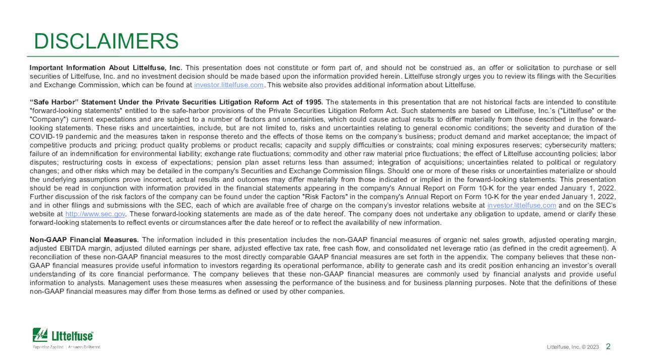 DISCLAIMERS