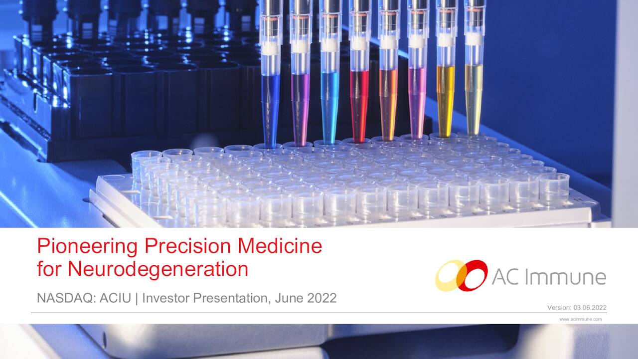 AC Immune (ACIU) Investor Presentation Slideshow (NASDAQACIU