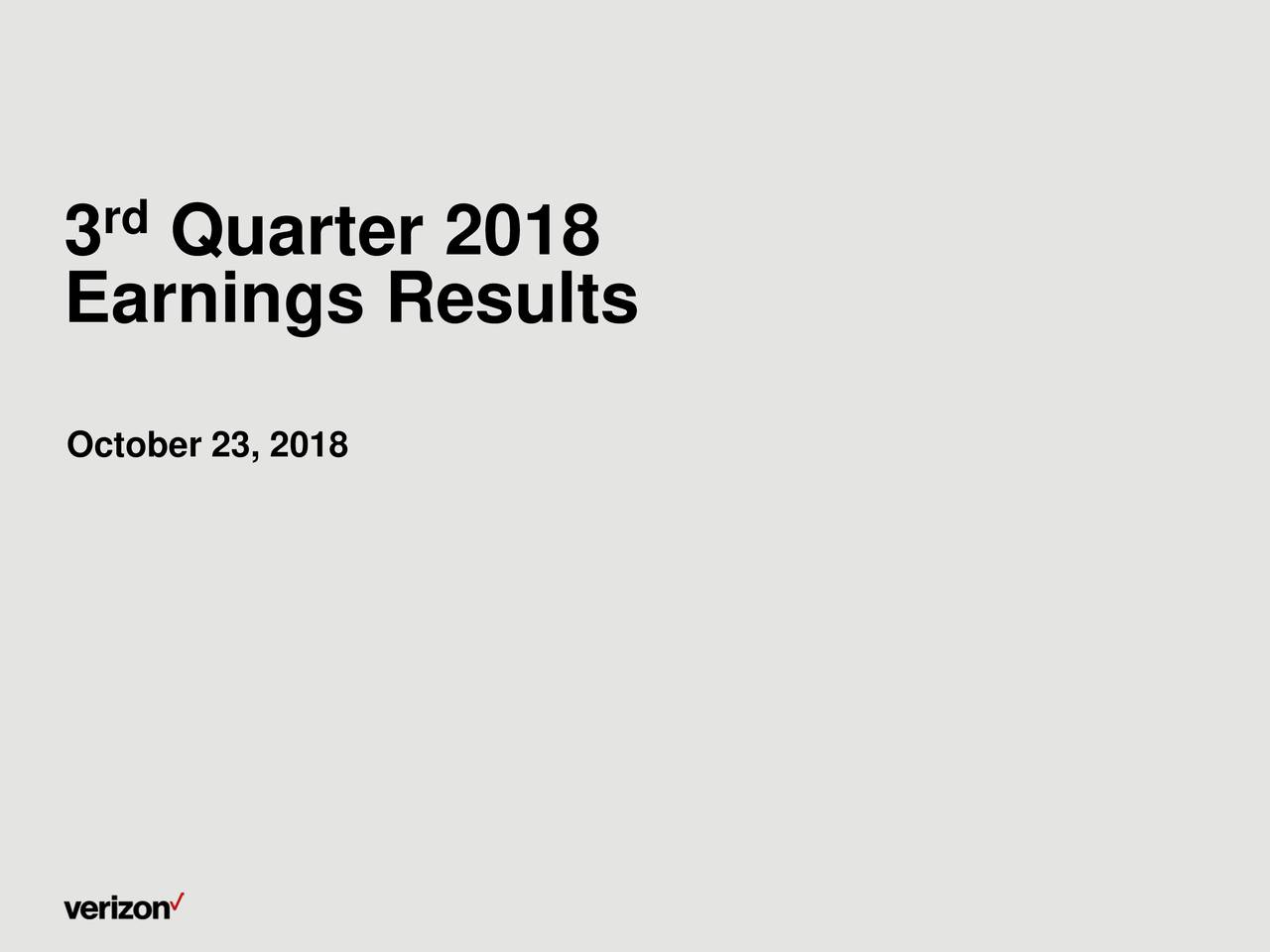 Verizon Communications 2018 Q3 Results Earnings Call Slides (NYSE
