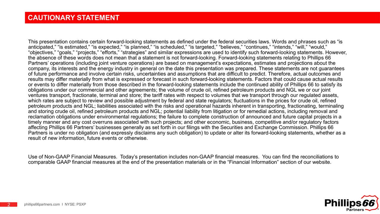 Phillips 66 Partners LP 2019 Q3 Results Earnings Call Presentation
