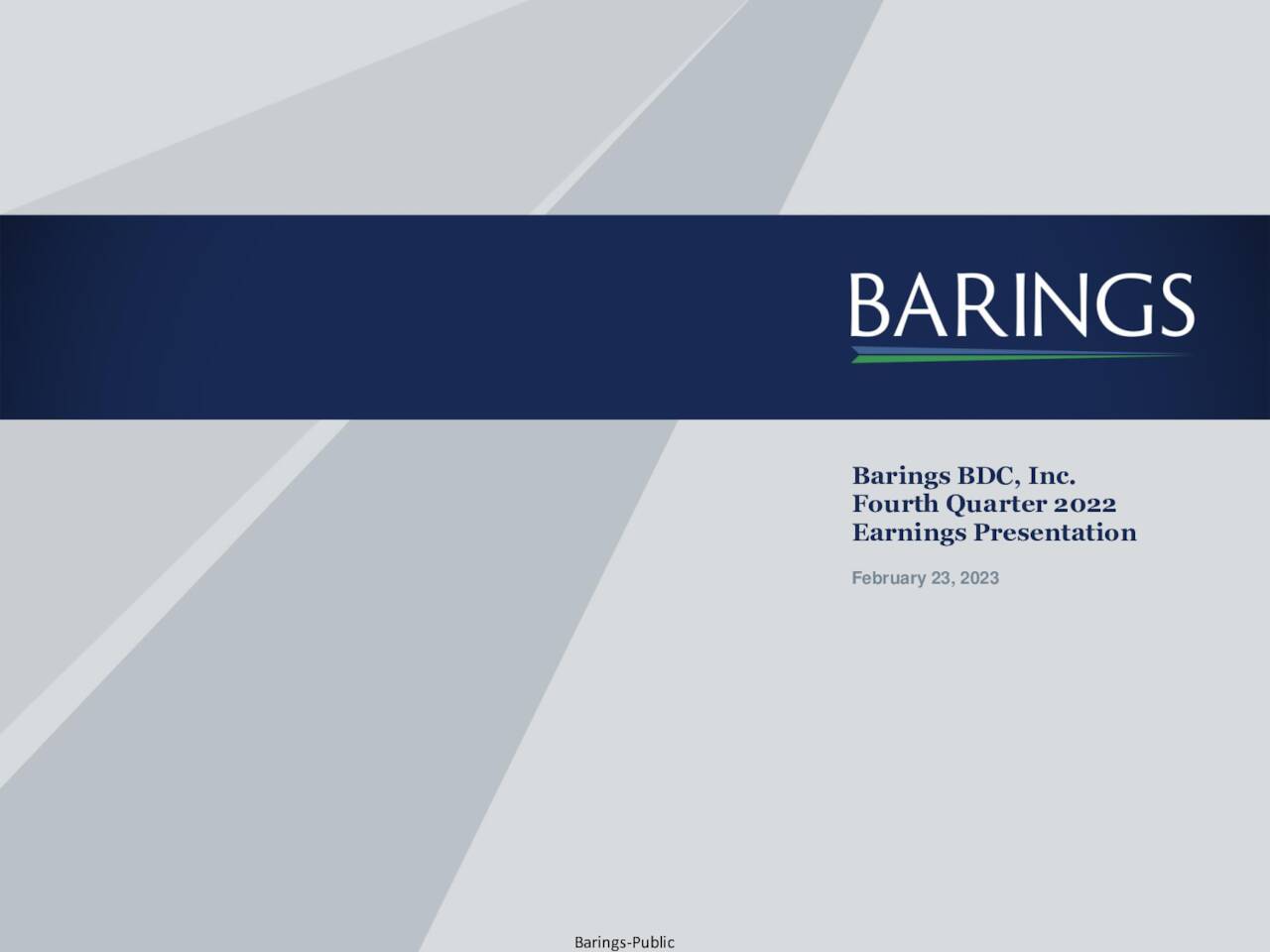 Barings BDC Inc 2022 Q4 Results Earnings Call Presentation (NYSE