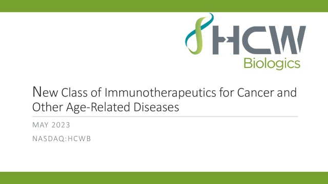 HCW Biologics (HCWB) Investor Presentation - Slideshow (NASDAQ:HCWB ...