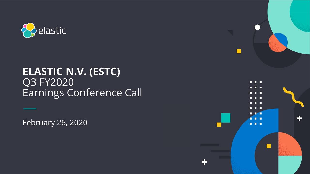 Elastic N.V. 2020 Q3 Results Earnings Call Presentation (NYSEESTC