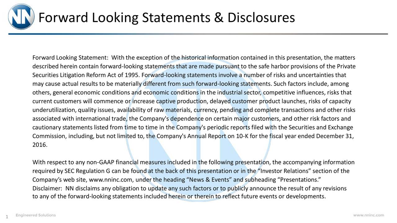 Forward Looking Statements & Disclosures