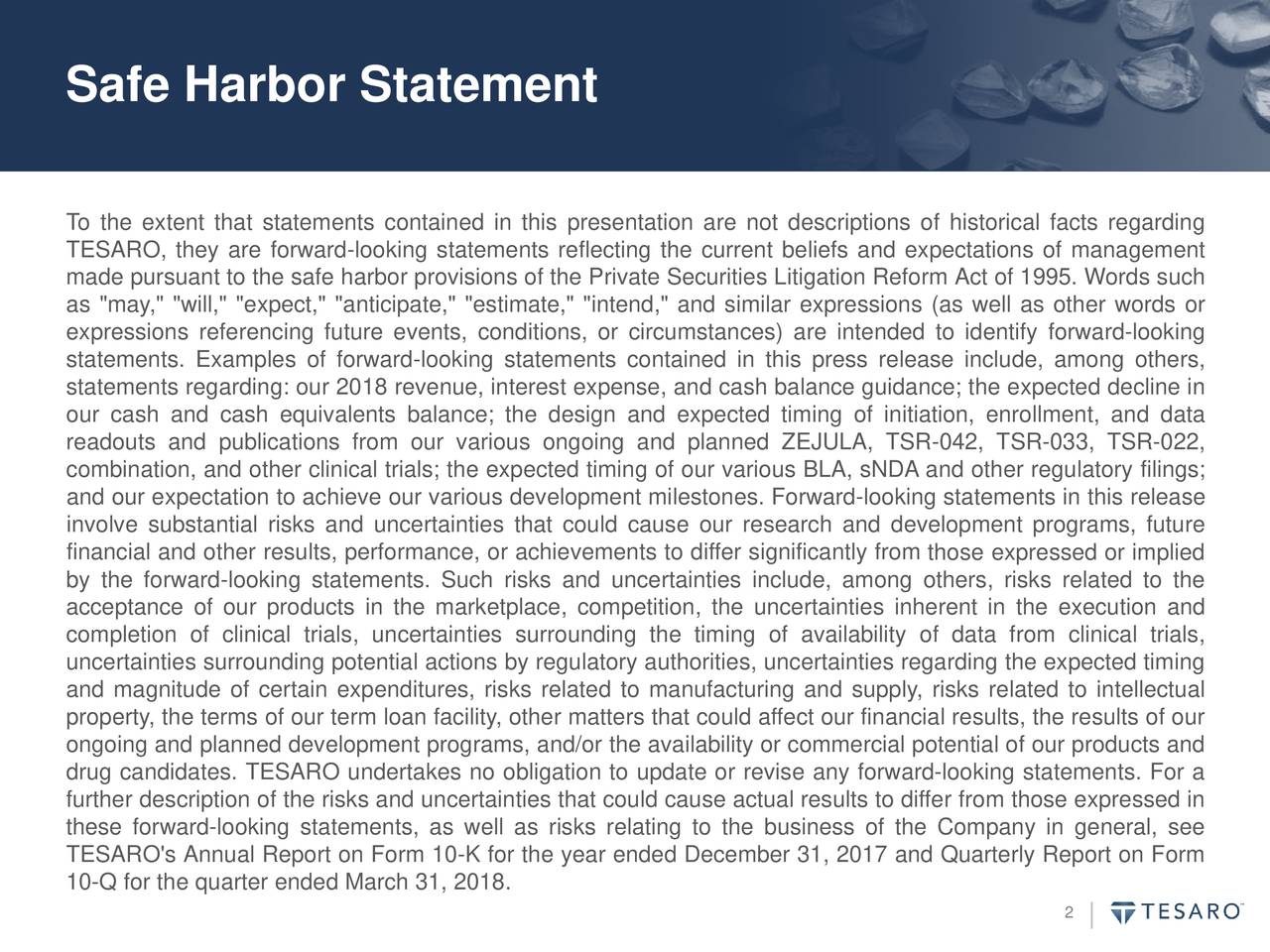 Safe Harbor Statement