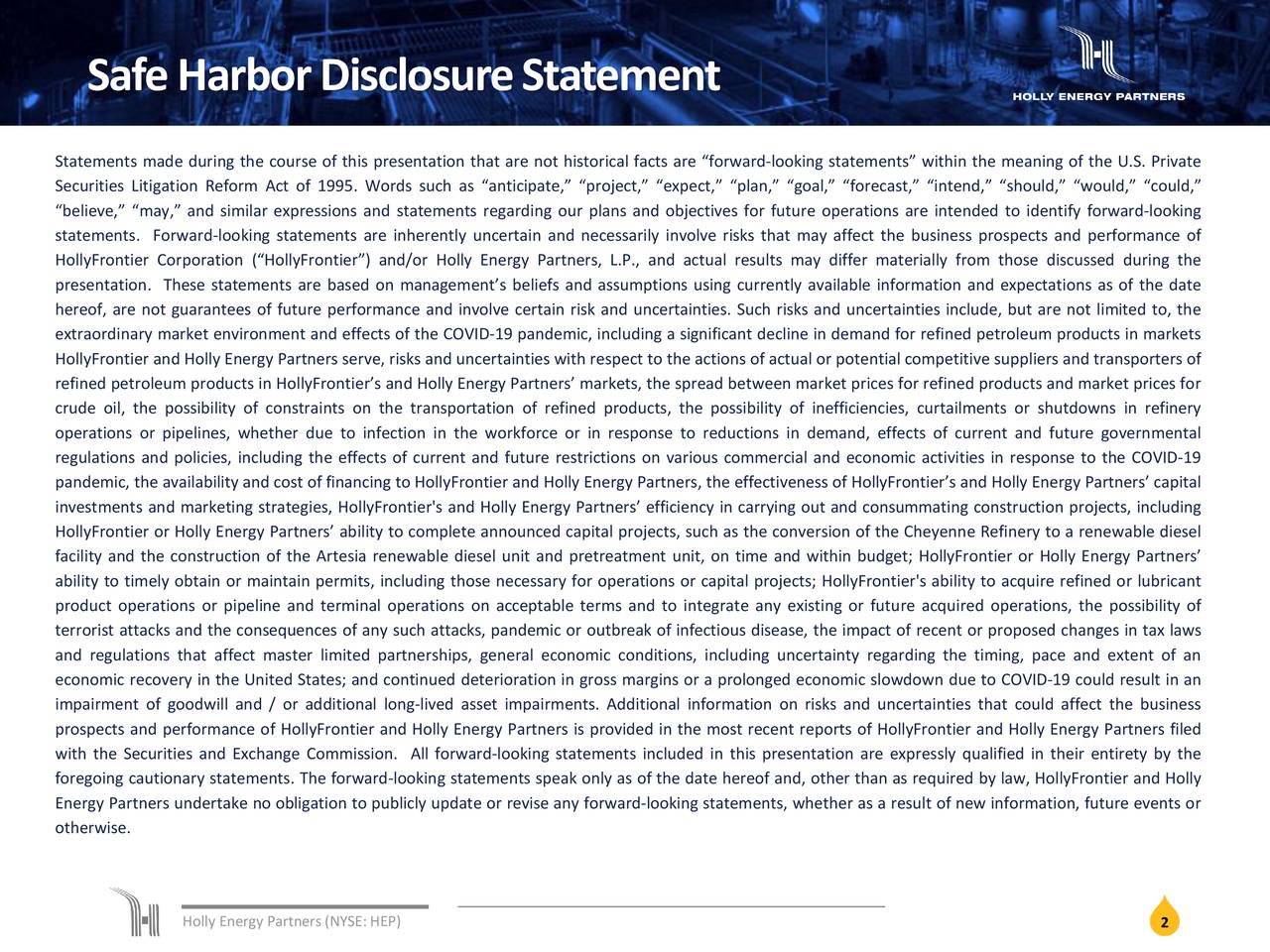 SafeHarborDisclosureStatement