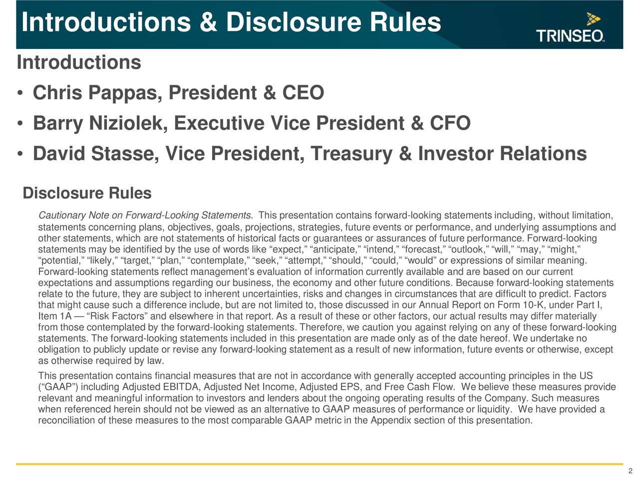 Introductions & Disclosure Rules
