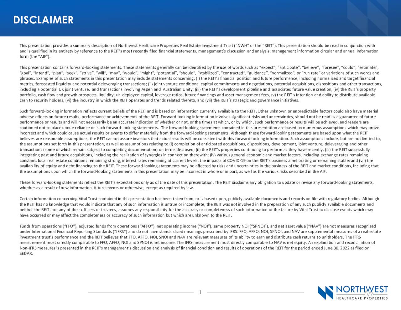 Northwest Healthcare Properties Real Estate Investment Trust NorthWest Healthcare Properties Real Estate Investment Trust 2022 Q2