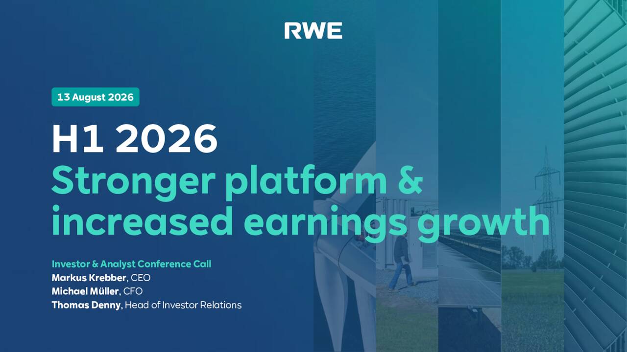RWE Aktiengesellschaft 2026 Q2 - Results - Earnings Call Presentation ...