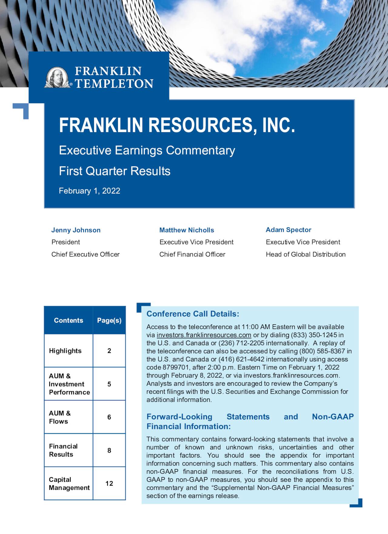 Franklin Resources, Inc. 2022 Q1 - Results - Earnings Call Presentation ...