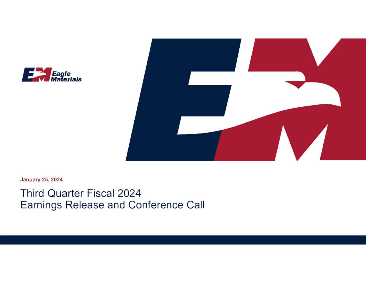 Eagle Materials Inc 2024 Q3 Results Earnings Call Presentation   1 