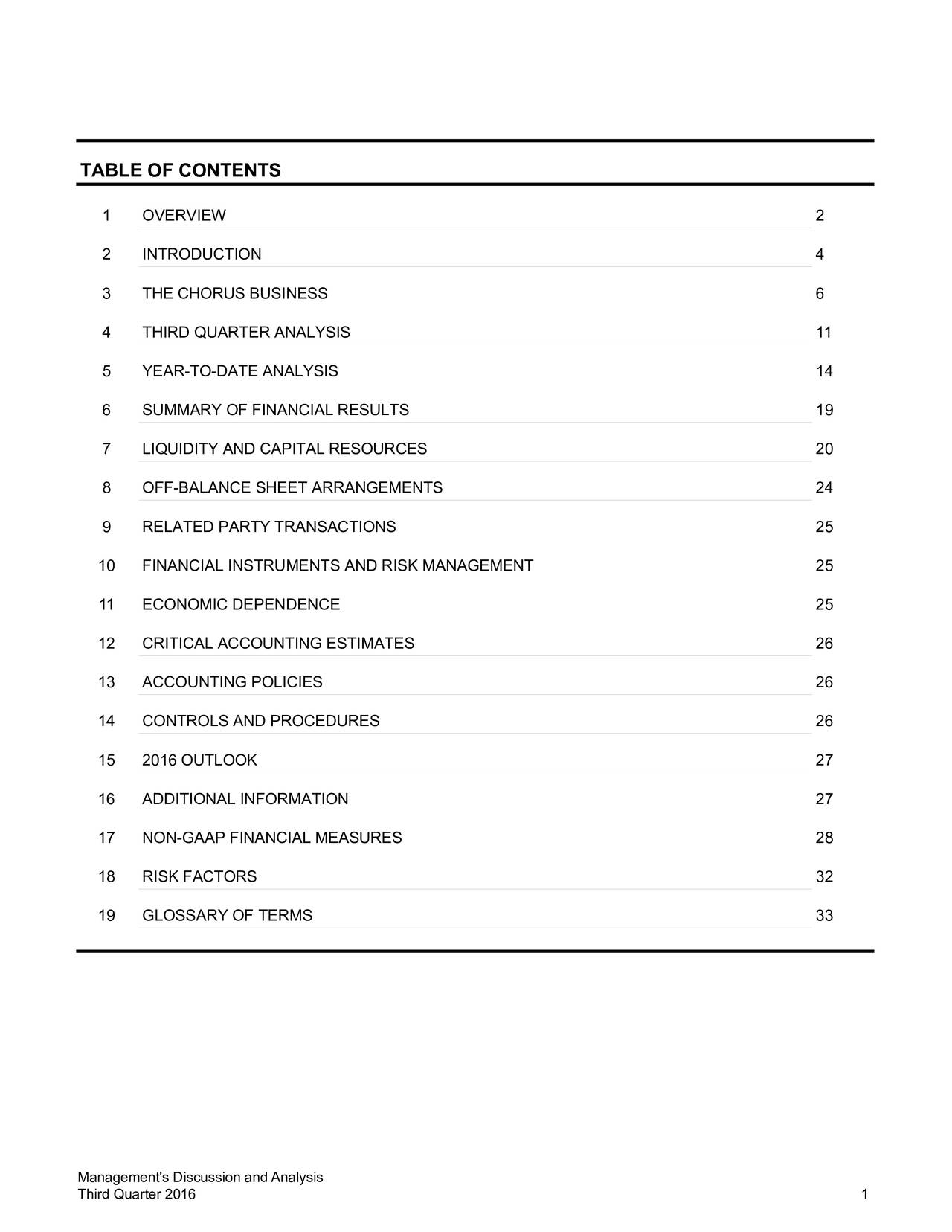 Chorus Aviation, Inc.B 2016 Q3 Results Earnings Call Slides