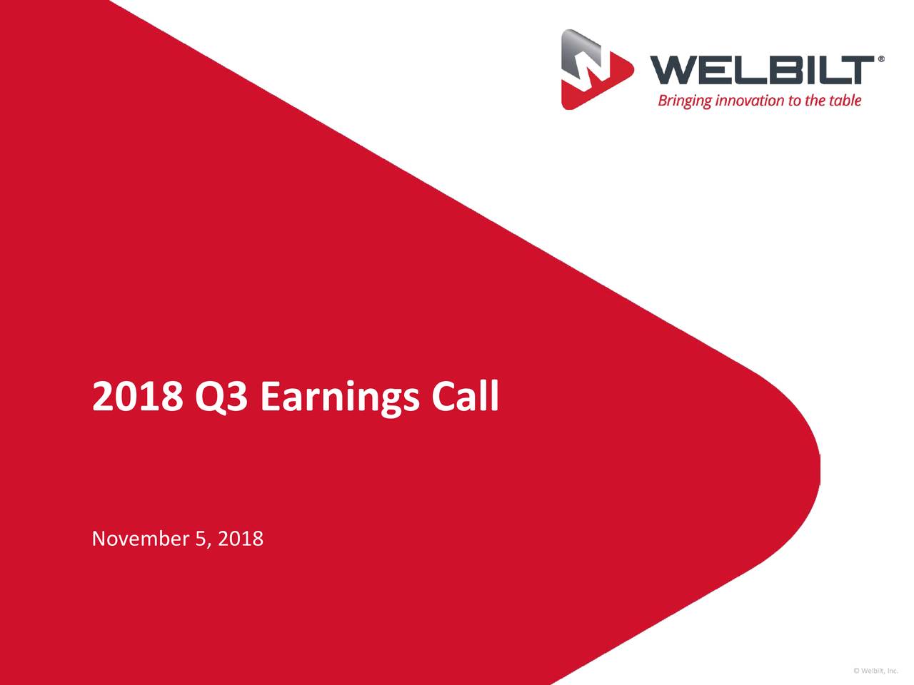 Welbilt, Inc. 2018 Q3 - Results - Earnings Call Slides (NYSE:WBT ...