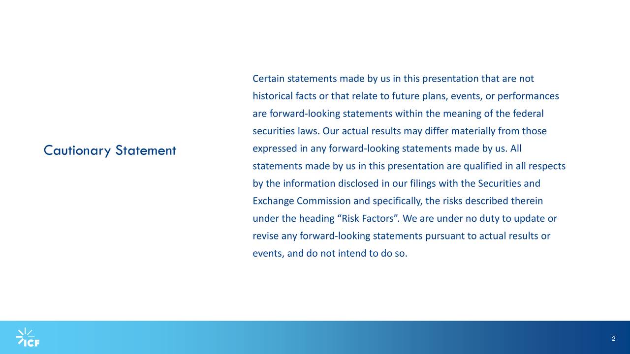 Certain statements made by us in this presentation that are not