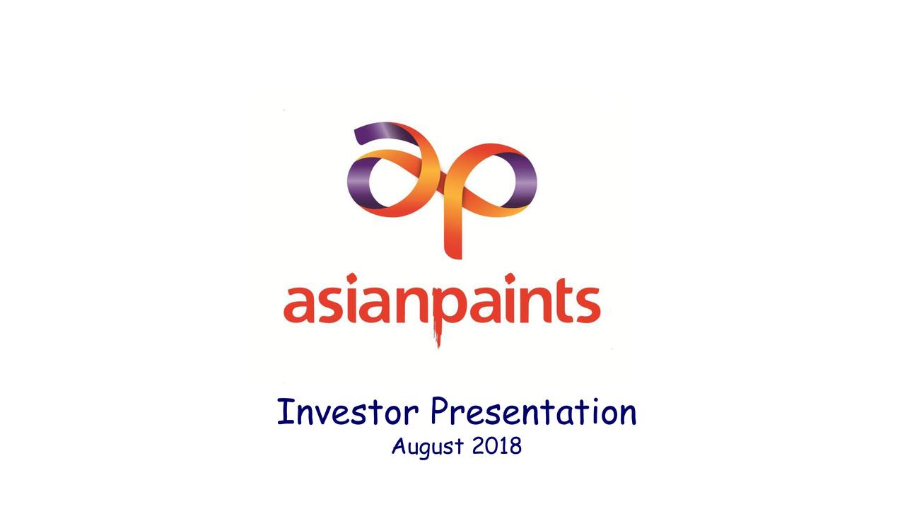 Asian Paints (ASNQY) Investor Presentation - Slideshow (OTCMKTS:ASNQY) |  Seeking Alpha