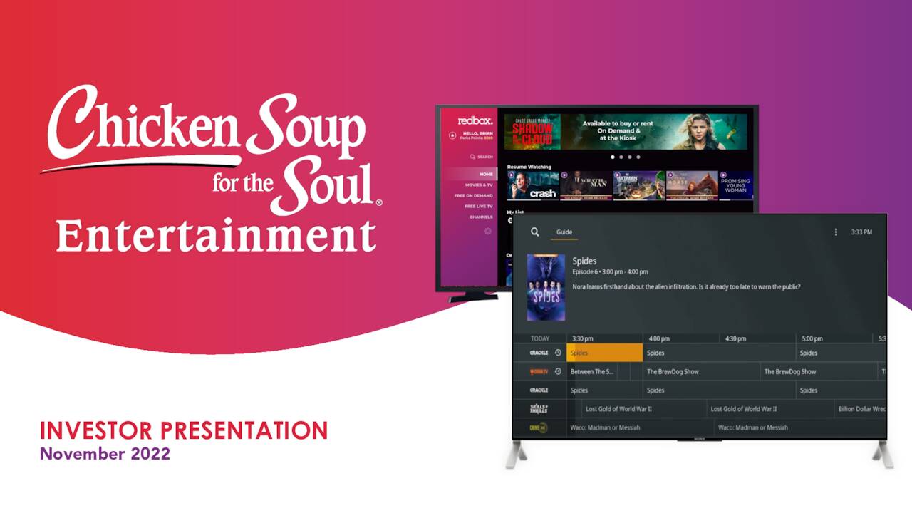 Chicken Soup for the Soul Entertainment (CSSE) Investor Presentation