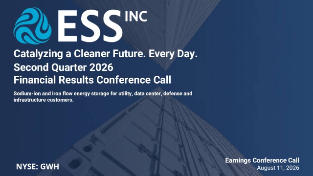 ESS Tech, Inc. 2026 Q2 - Results - Earnings Call Presentation (NYSE:GWH ...
