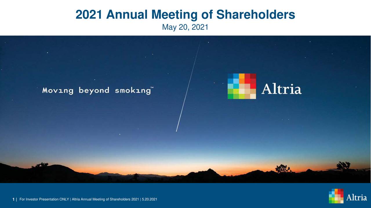 Altria (MO) Investor Presentation Slideshow (NYSEMO) Seeking Alpha