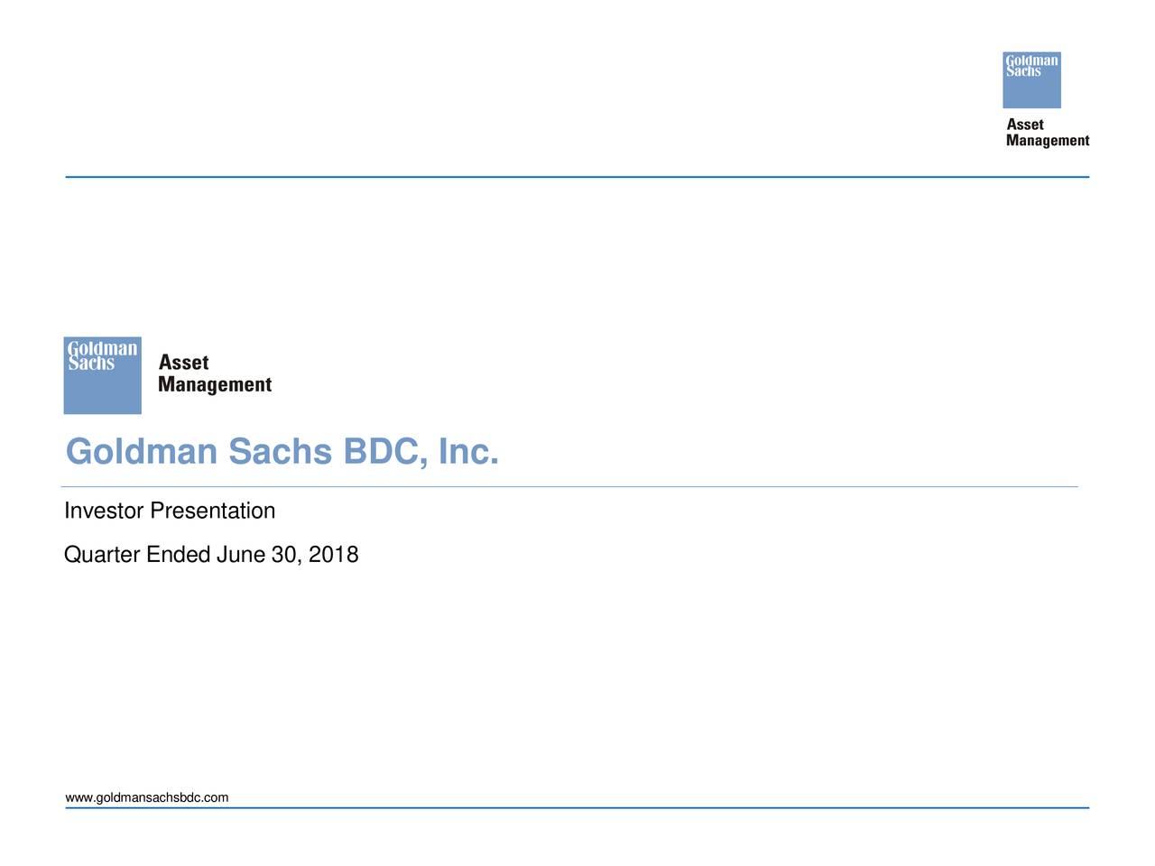 Goldman Sachs BDC, Inc.