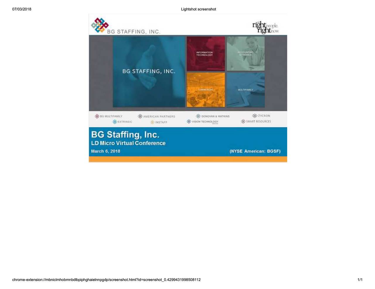 BG Staffing (BGSF) Presents At LD Micro Virtual Conference 2018