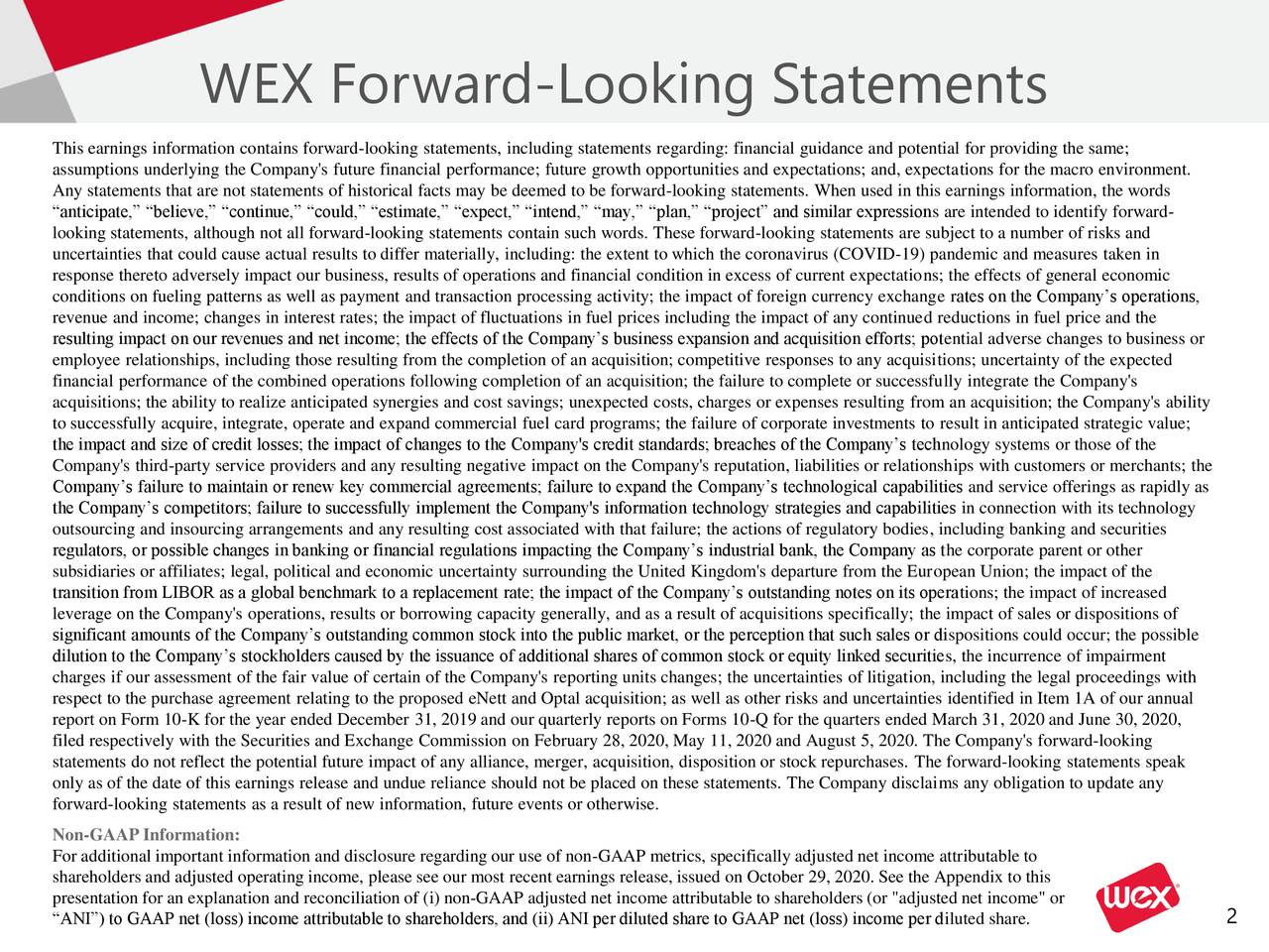 WEX Inc. 2020 Q3 - Results - Earnings Call Presentation (NYSE:WEX ...