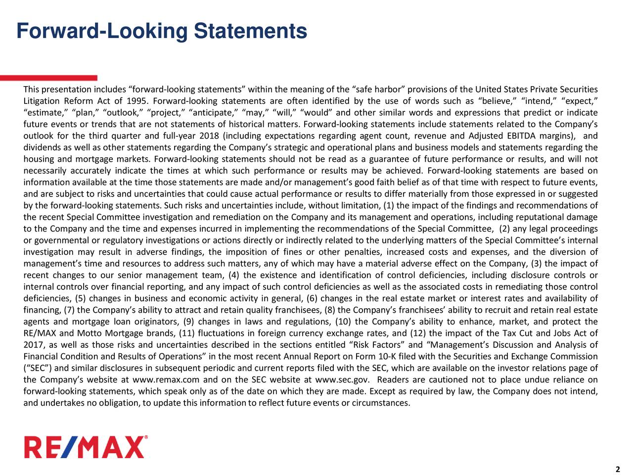 Forward-Looking Statements