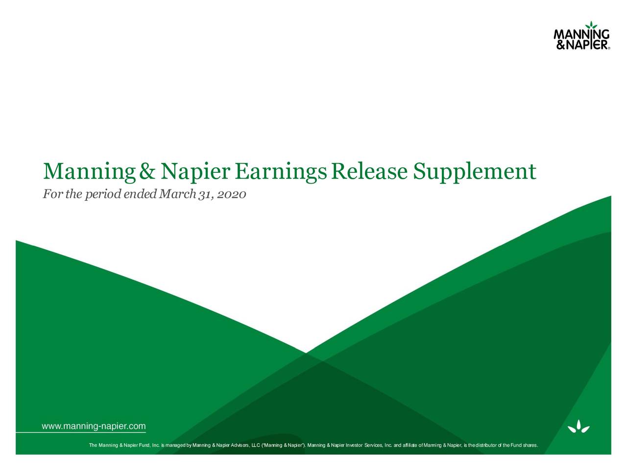 Manning & Napier, Inc. 2020 Q1 Results Earnings Call Presentation