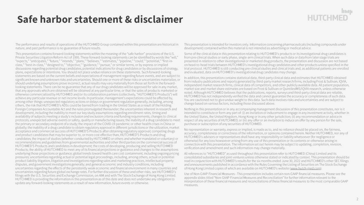 HUTCHMED (China) (HCM) Investor Presentation Slideshow (NASDAQHCM