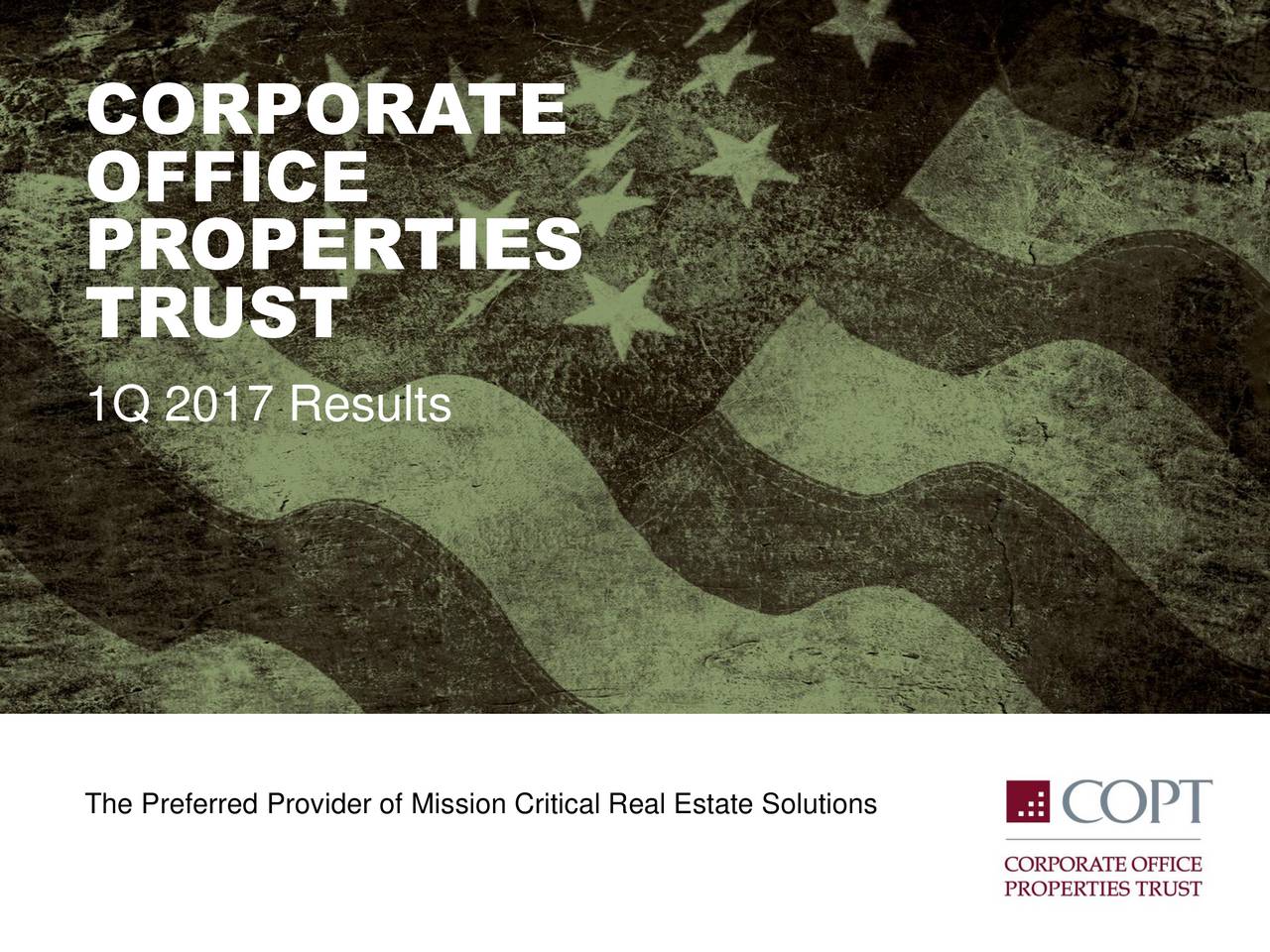 Corporate Office Properties Trust 2017 Q1 Results Earnings Call