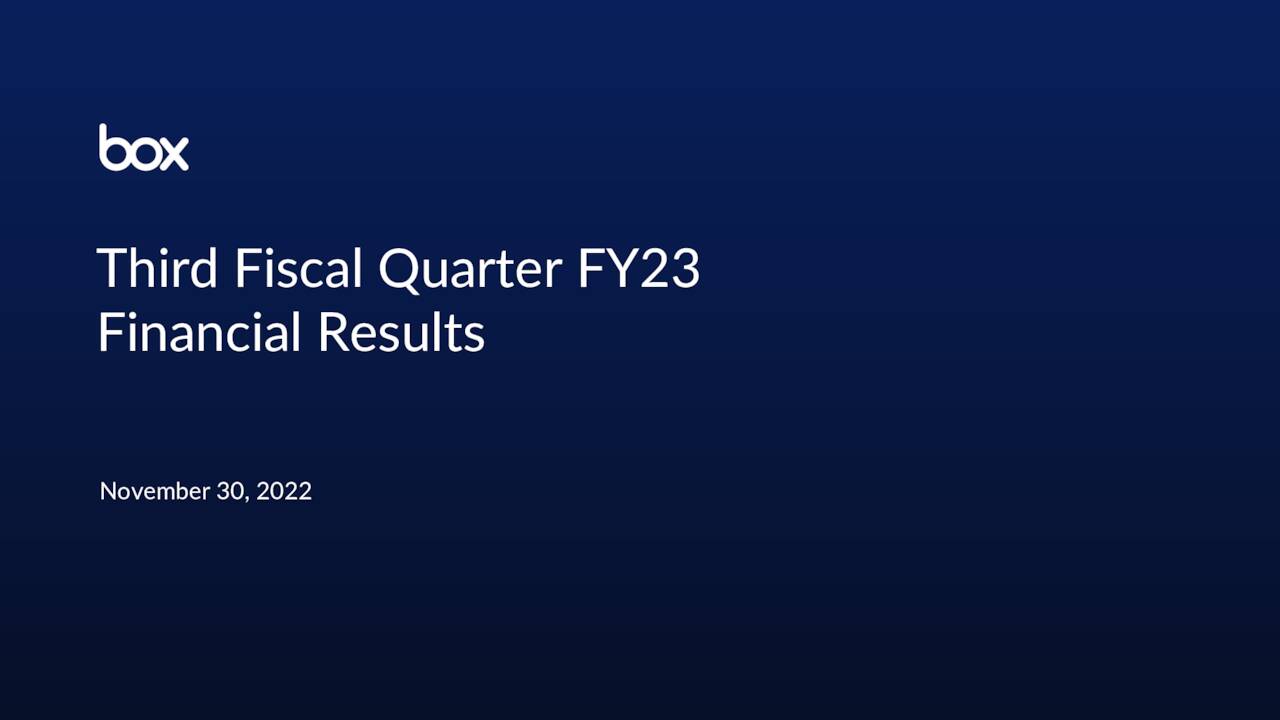 Box, Inc. 2023 Q3 Results Earnings Call Presentation (NYSEBOX