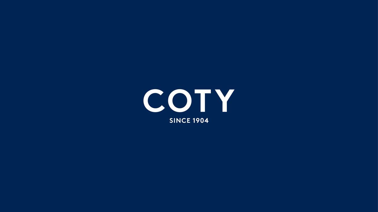 Coty Inc. 2020 Q3 - Results - Earnings Call Presentation (NYSE:COTY ...