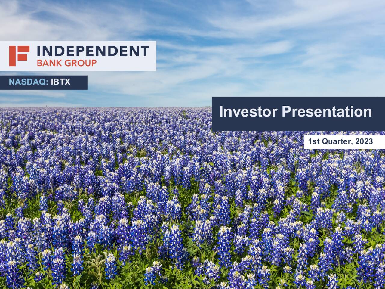 Independent Bank Group (IBTX) Investor Presentation - Slideshow (NASDAQ ...