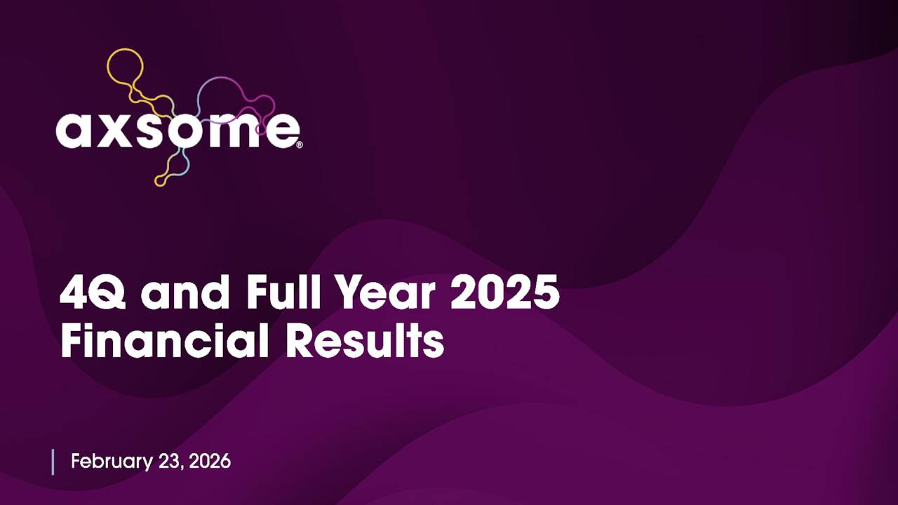 Axsome Therapeutics, Inc. 2025 Q4 - Results - Earnings Call ...