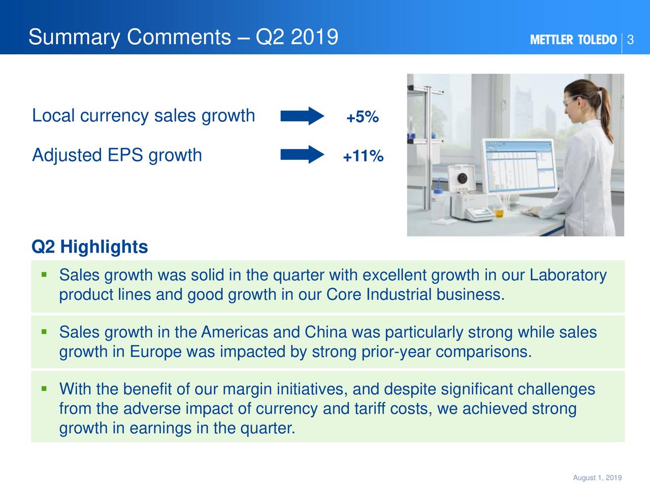 Mettler Toledo International Inc 2019 Q2 Results Earnings Call Slides Nysemtd Seeking 2880