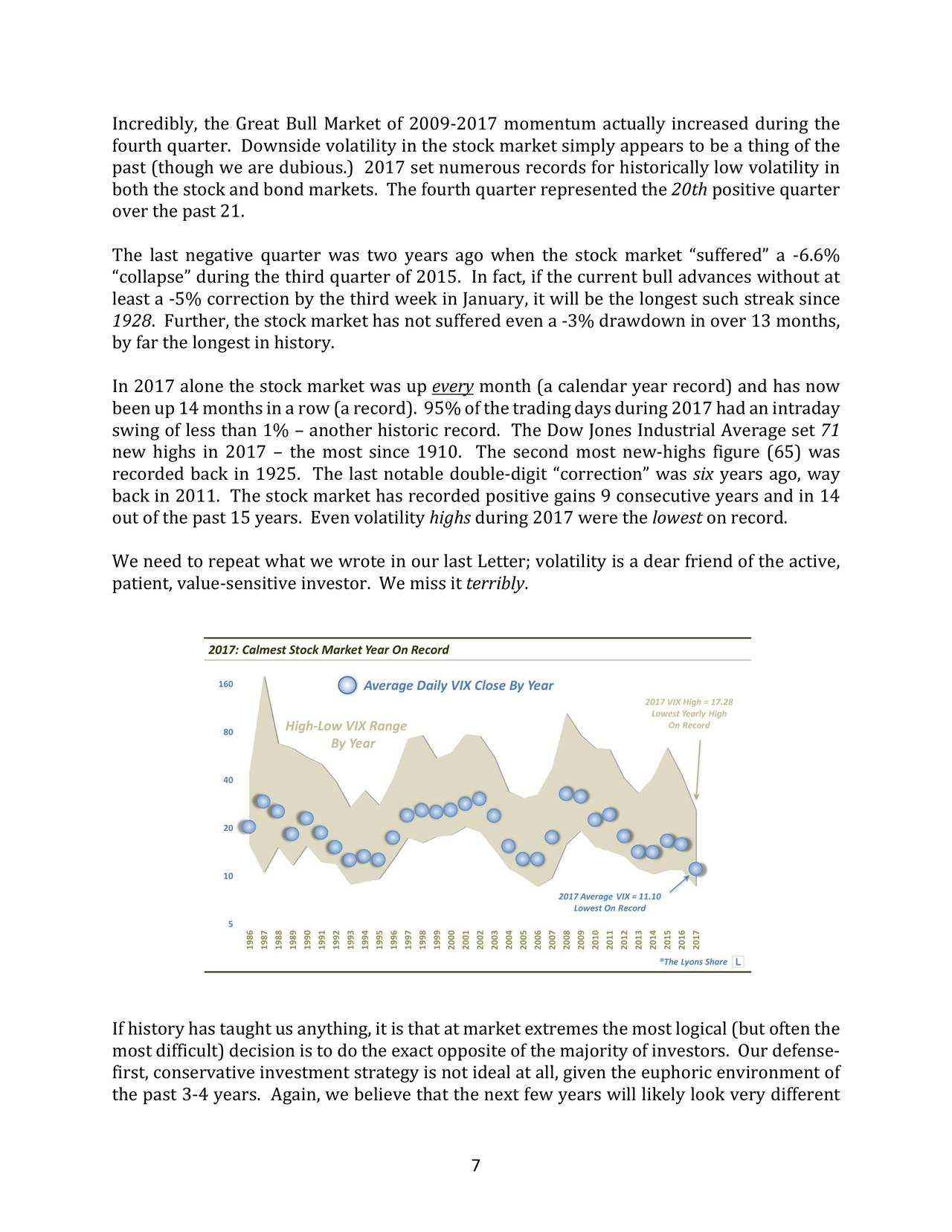 notes to swing quarter how 2017  Great Letter Client The Bull Partners  Wedgewood Q4